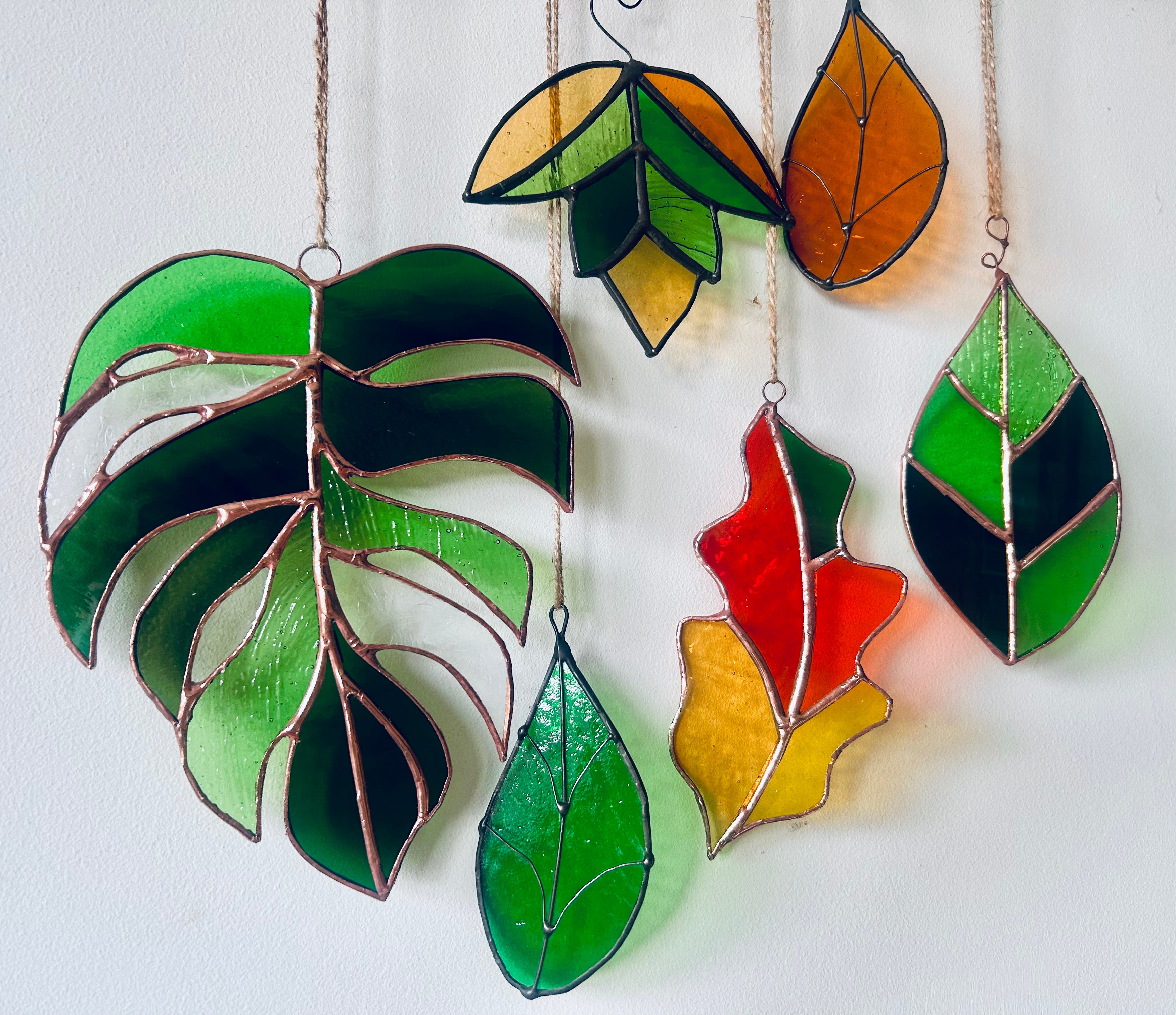 Stained glass leaf workshop in Lewes, East Sussex