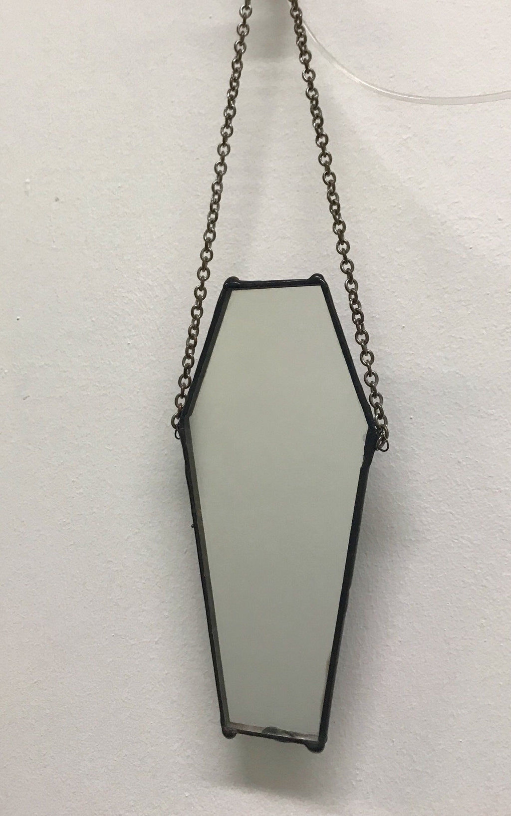 Gothic Coffin Mirror in recycled glass, Chaos Wall Decor, Goth Gift (12cm)
