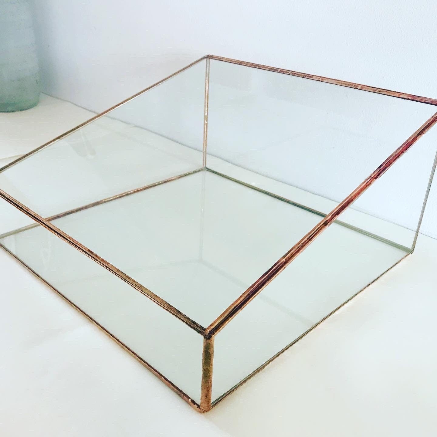 Hinged Glass Display Case, Jewellery & Keepsake Box, Handmade