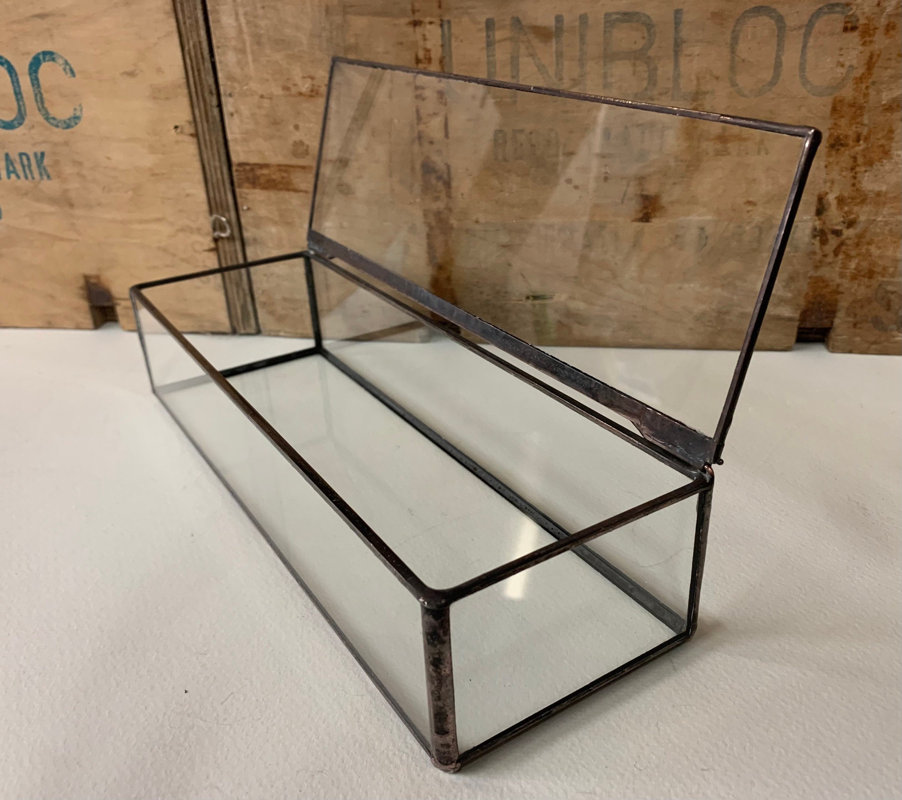 Handmade Recycled Glass Box, Eco Keepsake Jewelry Box