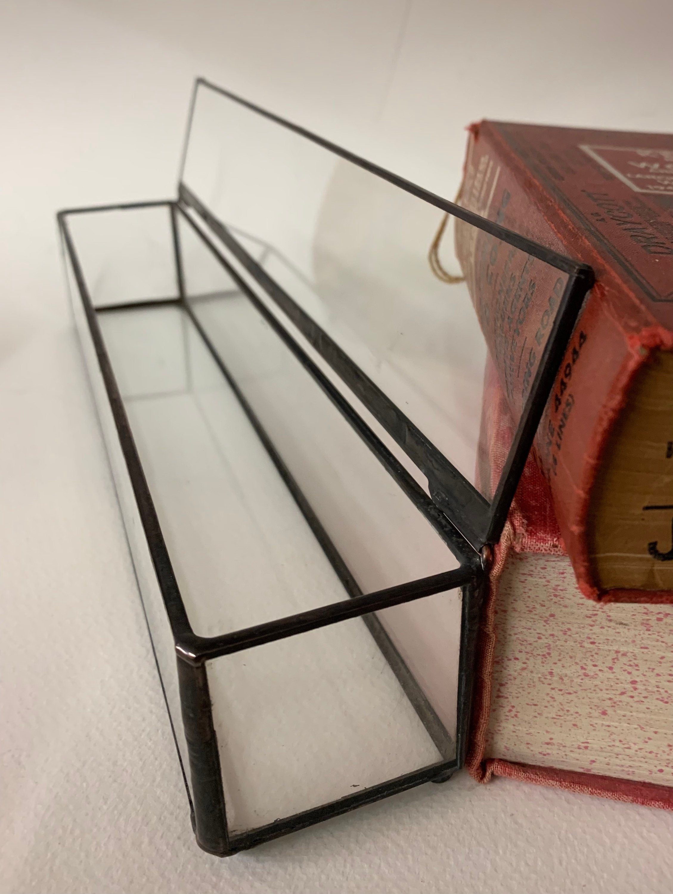 Recycled glass tealight box, eco home gift, repurposed materials, keepsake box, wedding table decor.