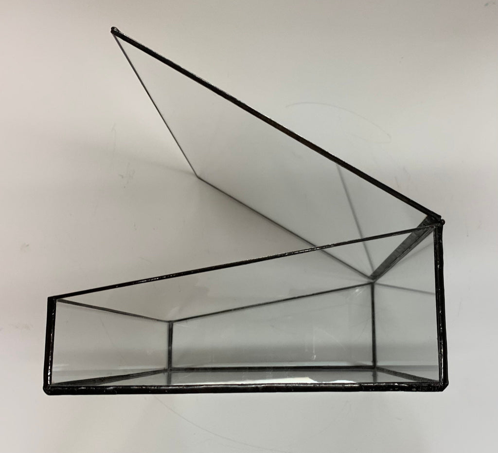Vintage Style Glass Display Case: Hinged Lid Keepsake Box