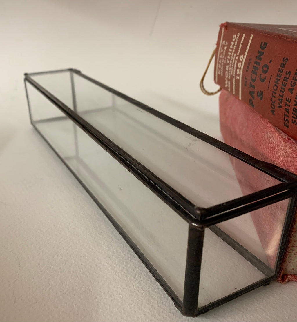 Recycled glass tealight box, eco home gift, repurposed materials, keepsake box, wedding table decor.