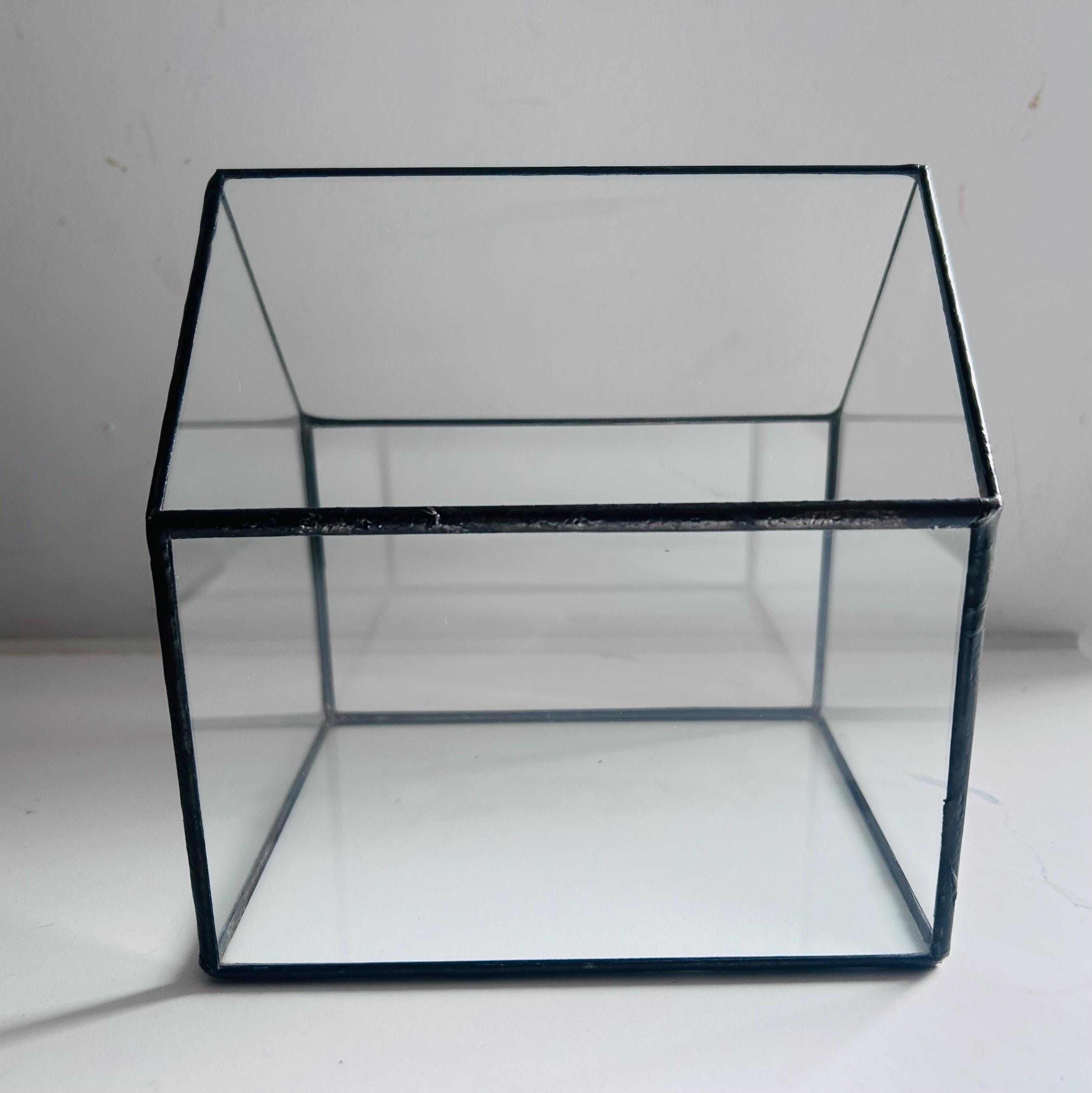Recycled Glass House Terrarium, New Home Decor (15cm)