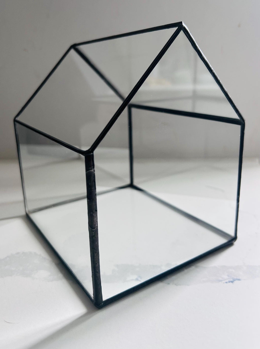 Recycled Glass House Terrarium, New Home Decor (15cm)