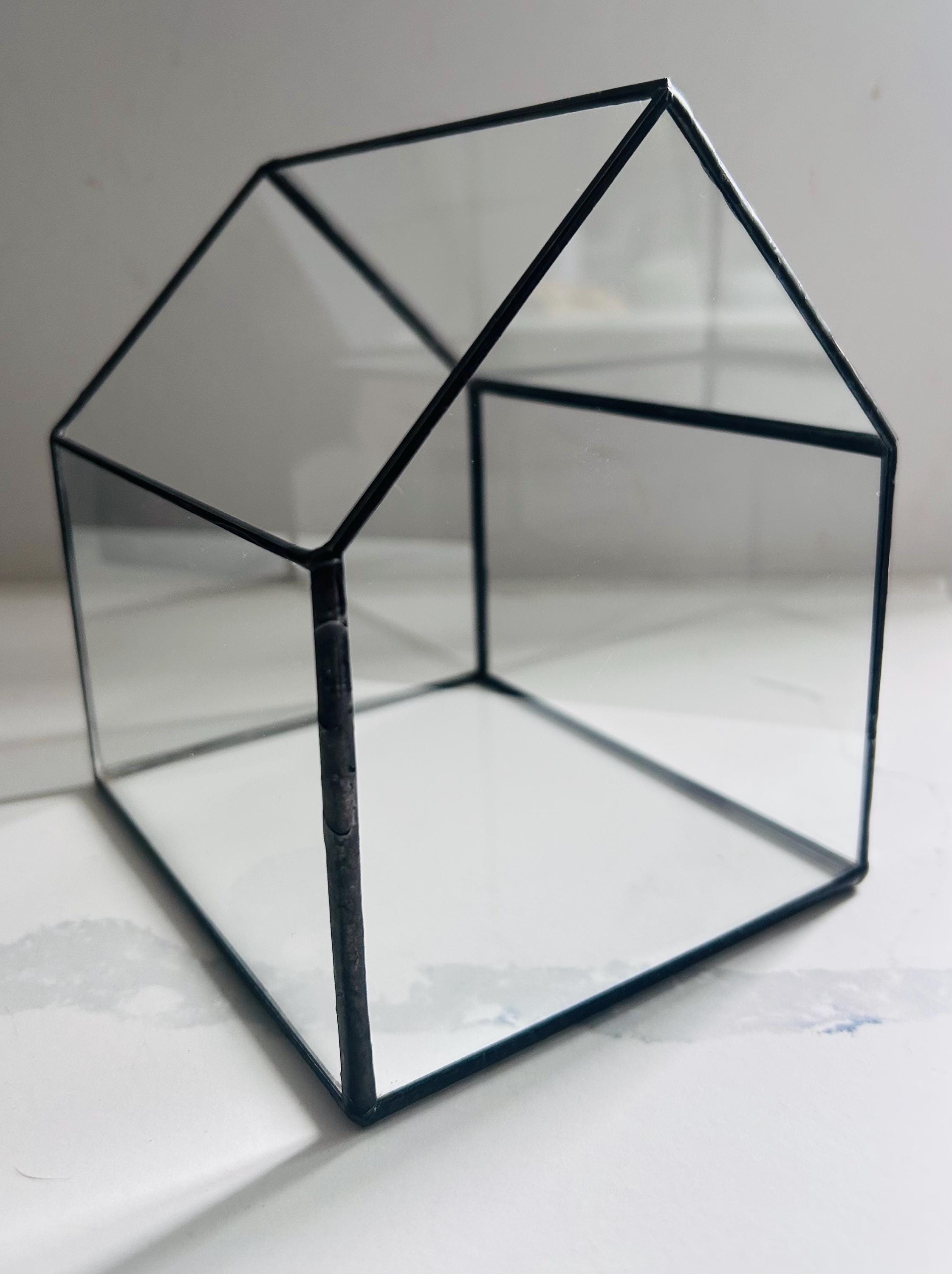 Recycled Glass House Terrarium, New Home Decor (15cm)