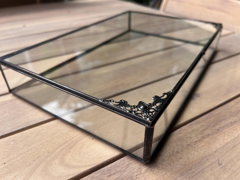 Handmade Glass Memory Box: Hinged Lid, Vintage Style