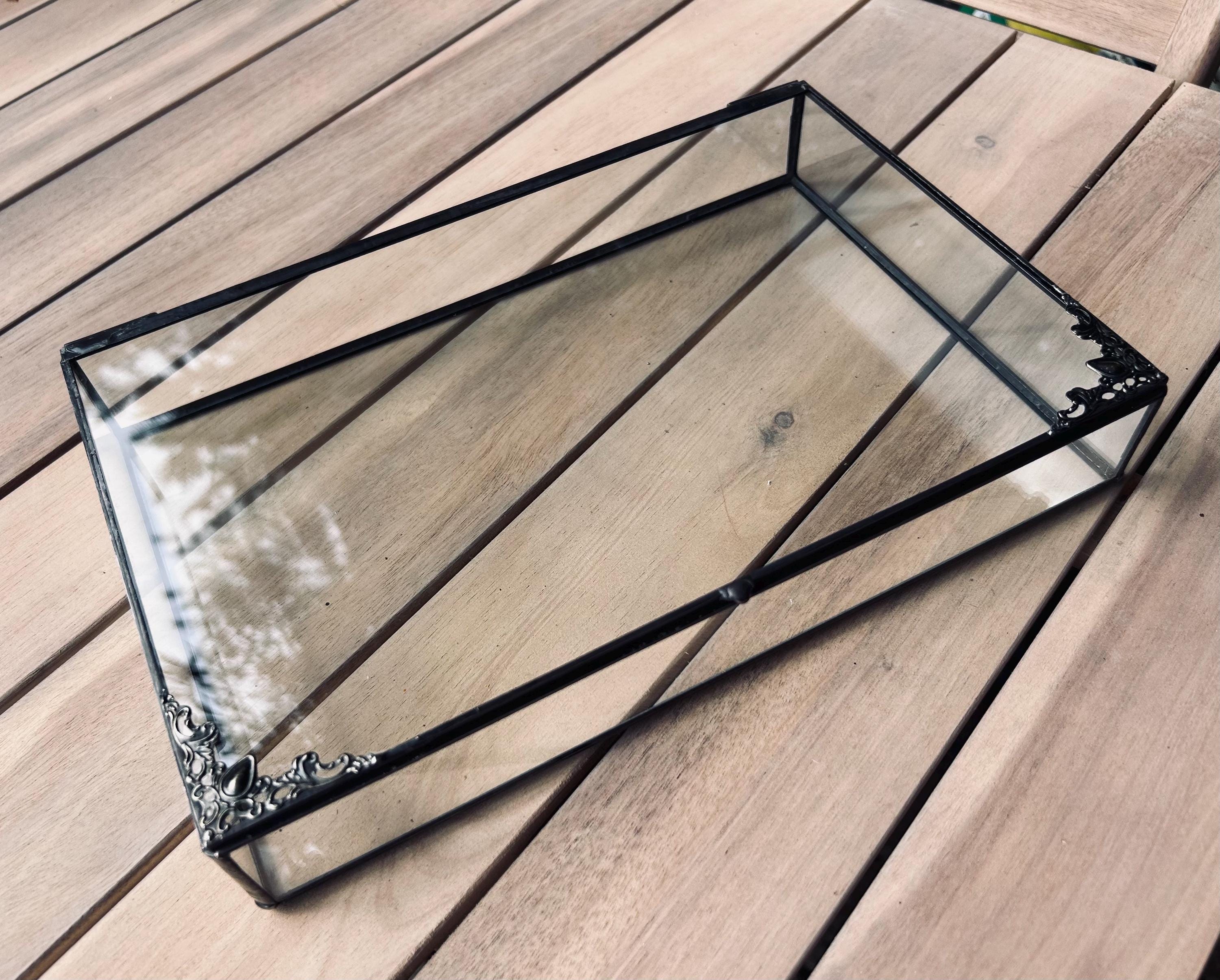Handmade Glass Memory Box: Hinged Lid, Vintage Style