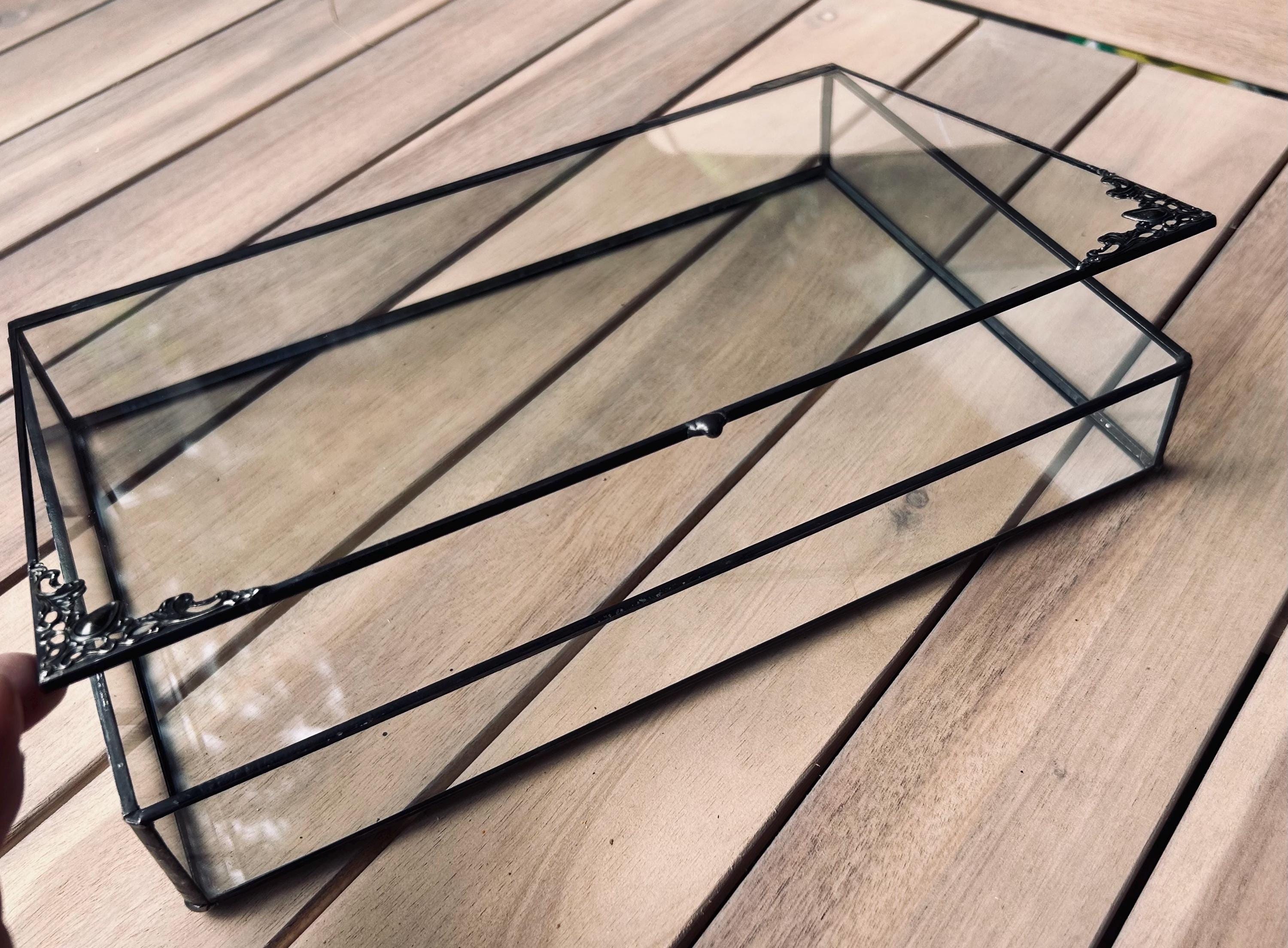 Handmade Glass Memory Box: Hinged Lid, Vintage Style