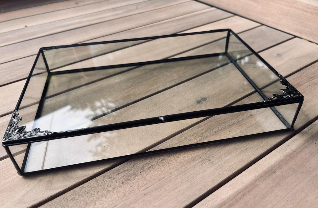 Handmade Glass Memory Box: Hinged Lid, Vintage Style