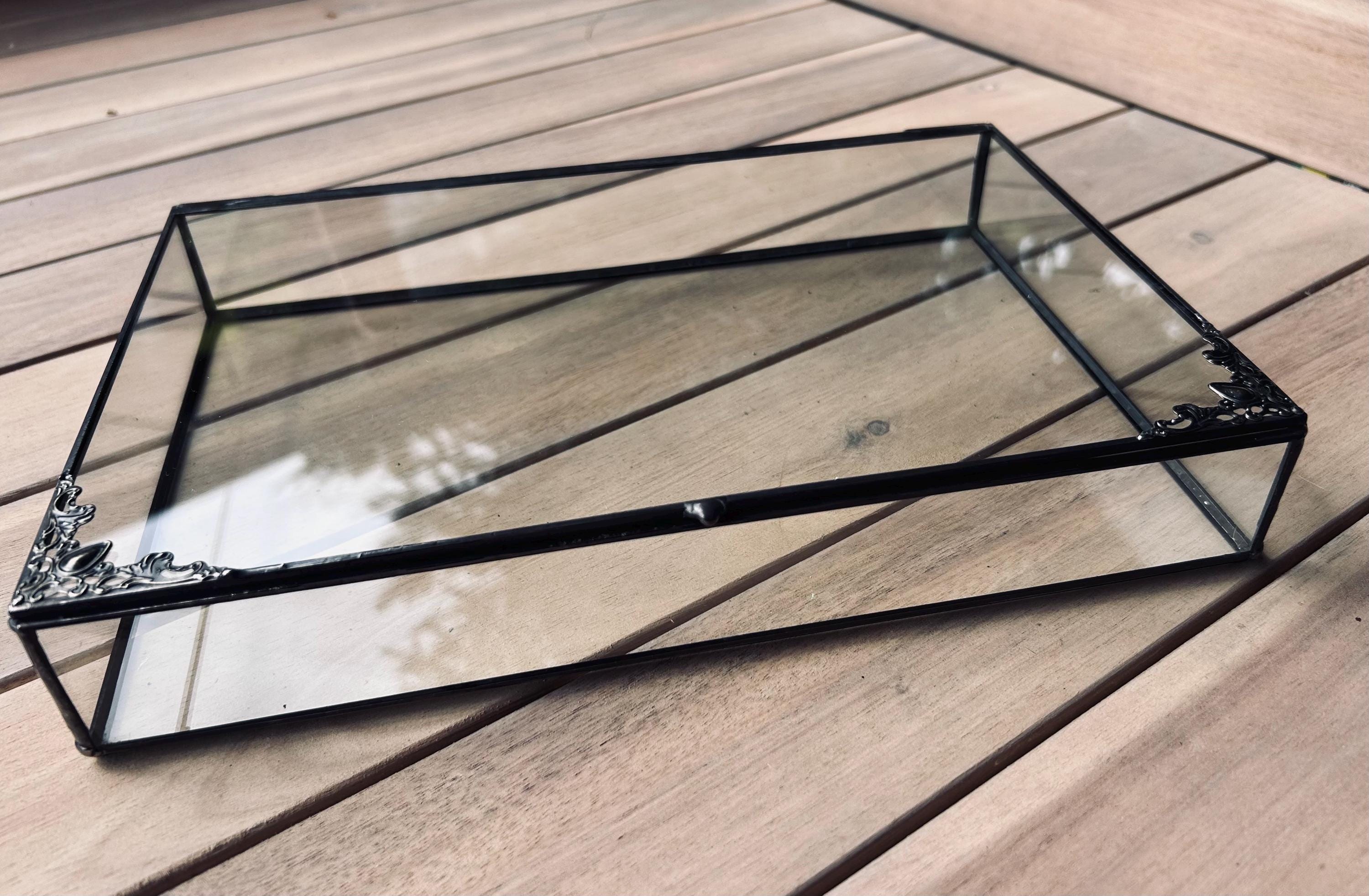 Handmade Glass Memory Box: Hinged Lid, Vintage Style