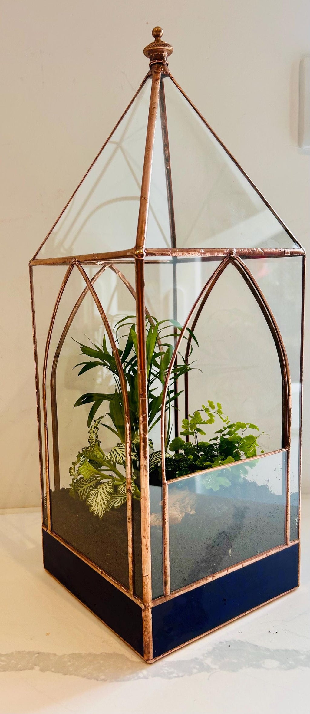 Stained Glass Cathedral Tower Terrarium: Handmade Wedding Decor